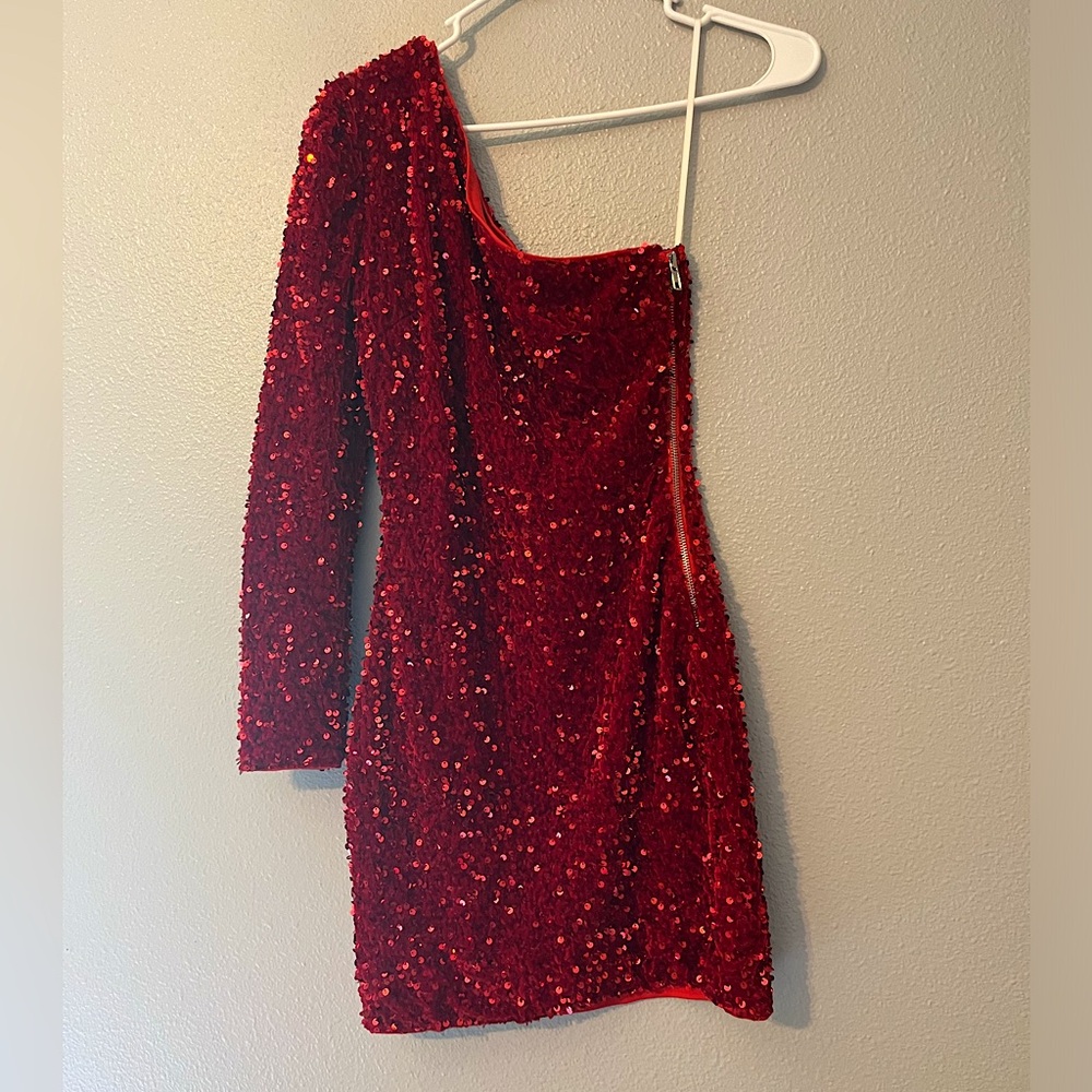 Sequin One shoulder party dress